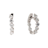 18K 1.14CTW Diamond Inside Outside Petite Hoop Earrings